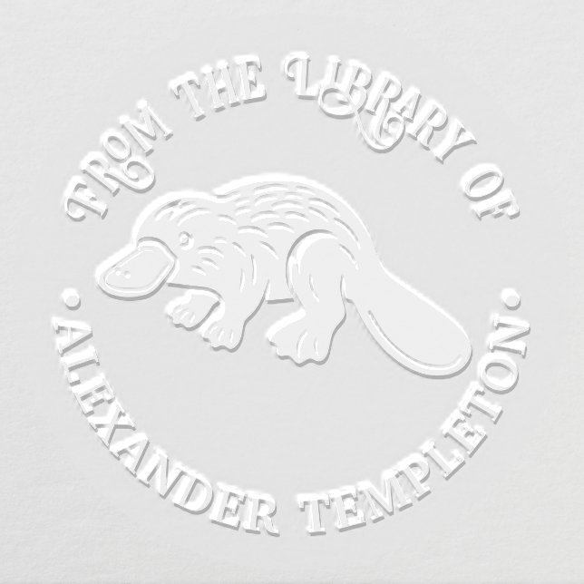 Duck Billed Platypus #2P Library Book Name Embosser (Design)