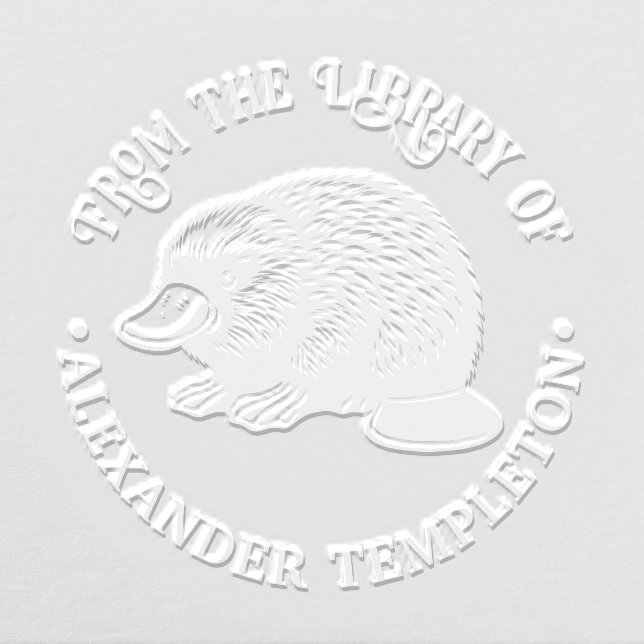 Duck Billed Platypus #3P Library Book Name Embosser (Design)