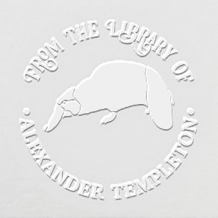 Duck Billed Platypus Silhouette Library Book Name Embosser