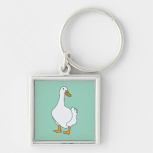Duck Bird White Duck  Keychain