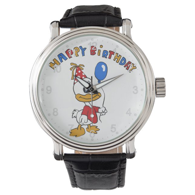 Duck birthday cartoon | choose background color watch (Front)