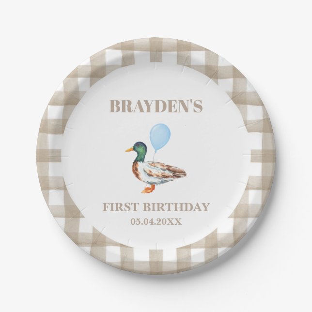 Duck Birthday Paper Plate (Front)