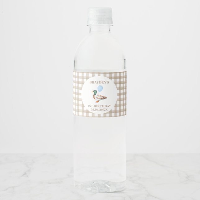 Duck Birthday Water Bottle Label (Front)