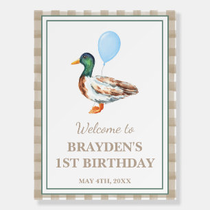 Duck Birthday Welcome Sign On A Foam Board