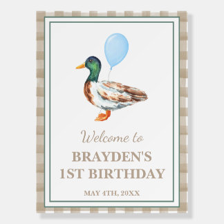 Duck Birthday Welcome Sign On A Foam Board