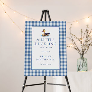 Duck Blue Gingham Welcome to Baby Shower Foam Board