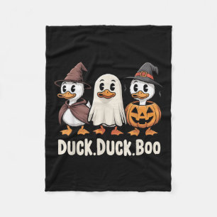 Duck Boo Funny Cute Soky Halloween Retro Goose Pum Fleece Blanket