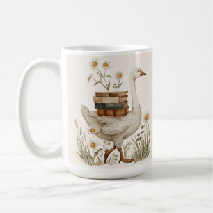 Duck, Book & Flower Mug Custom Text Gift