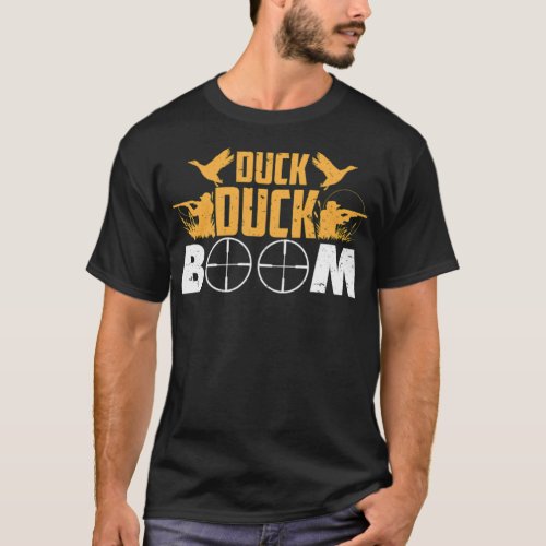 Duck Boom dog print black lab puppy  T_Shirt