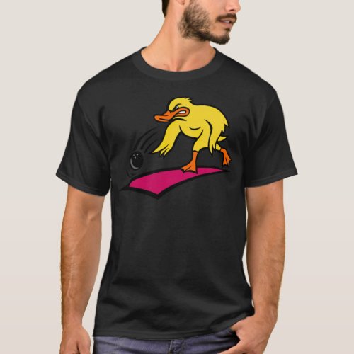 Duck Bowler Bowling Ball Mascot dog print pet  T_Shirt