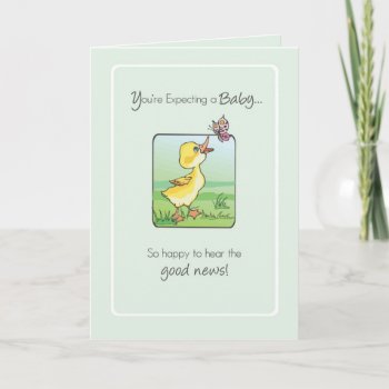 Duck Butterfly Good News Expecting Baby Card by sandrarosecreations at Zazzle