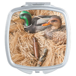 Duck Call Mallard Drake Hunting Hun Compact Mirror