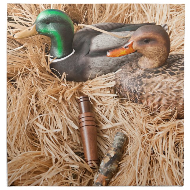 Duck Call Mallard Drake Hunting Hunters Napkins (Front)