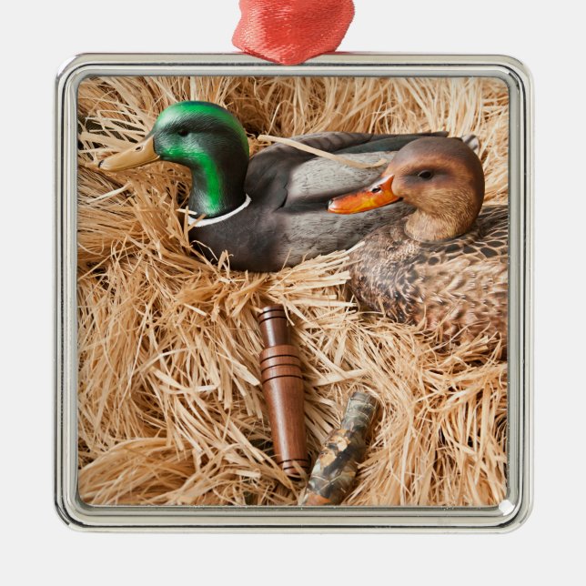 Duck Call Mallard Drake Hunting Hunters Ornament (Front)