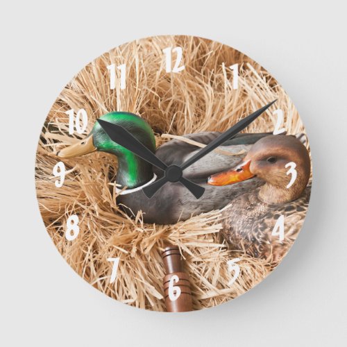 Duck Call Mallard Drake Hunting Hunters Wall Clock