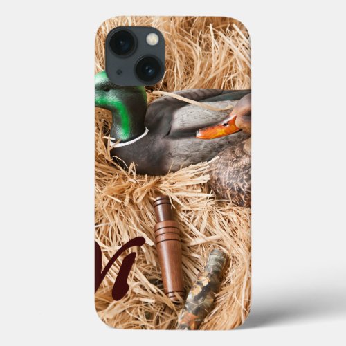 Duck Call Mallard Drake Hunting Monogram IPAD Case