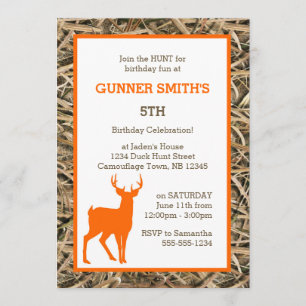 Duck Camouflage / Camo Buck Birthday Party Invitation