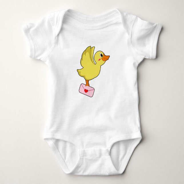 Duck Carrier pigeon Letter Baby Bodysuit (Front)