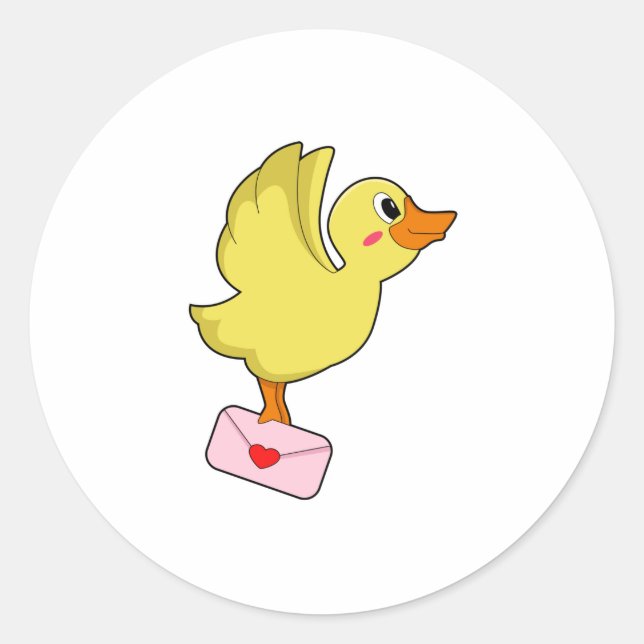 Duck Carrier pigeon Letter Classic Round Sticker (Front)