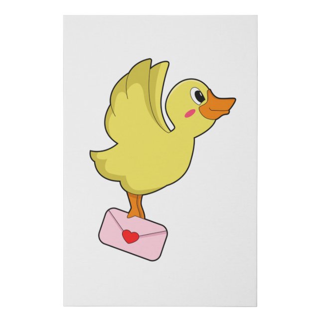 Duck Carrier pigeon Letter Faux Canvas Print (Front)