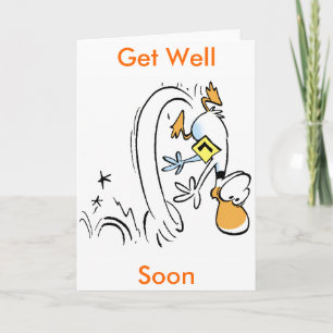 Duck Cartoon Get Well Soon Card