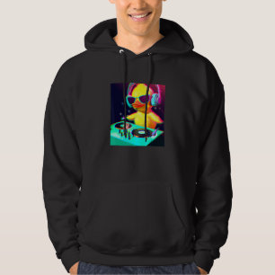 Duck Chick DJ Party Club Disk Jockey Gif EDM Dance Hoodie