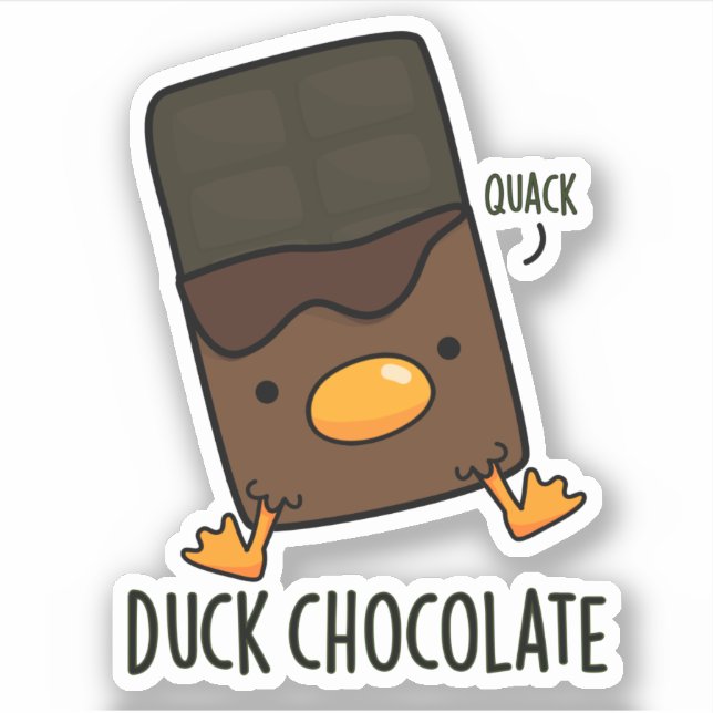 Duck Chocolate Funny Dark Chocolate Pun  Sticker (Front)
