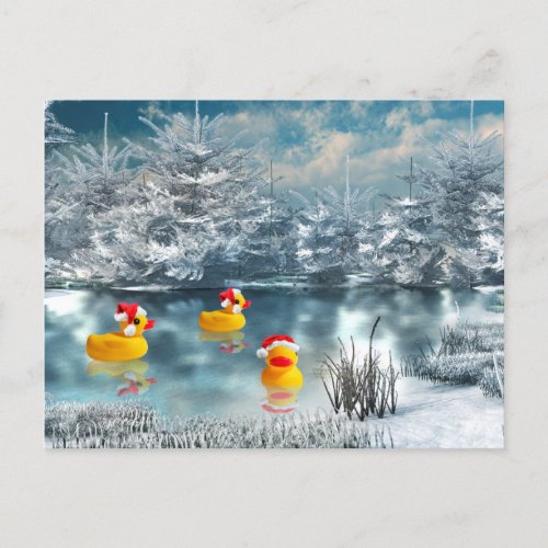 Duck Christmas Holiday Postcard