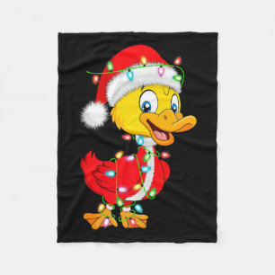 Duck Christmas Lights Santa Costume Cute Animal Xm Fleece Blanket