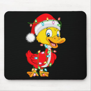 Duck Christmas Lights Santa Costume Cute Animal Xm Mouse Pad