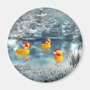 Duck Christmas Magnet