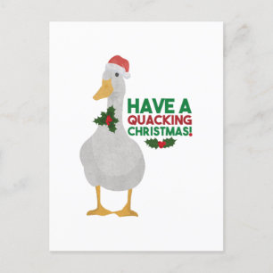 Duck Christmas Pun: Have a Quacking Christmas Postcard
