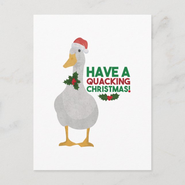 Duck Christmas Pun: Have a Quacking Christmas Postcard (Front)