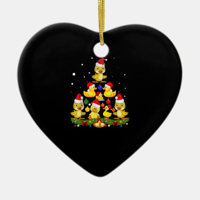 Duck Christmas Tree Ceramic Ornament (Front)