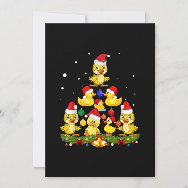 Duck Christmas Tree Holiday Card (Front)