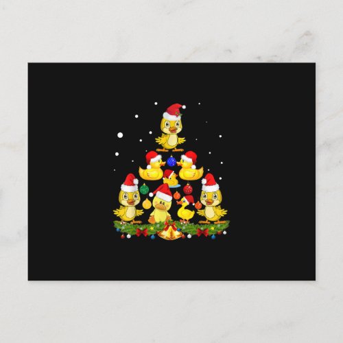 Duck Christmas Tree Invitation Postcard