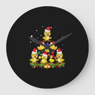 Duck Christmas Tree Large Clock
