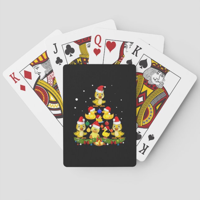 Duck Christmas Tree Poker Cards (Back)
