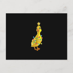 Duck Christmas Tree T Lights Decor Star Gift Xmas Holiday Postcard