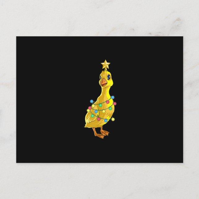 Duck Christmas Tree T  Lights Decor Star Gift Xmas Postcard (Front)