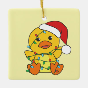 Duck Christmas Winter Animals Holiday Duck Ceramic Ornament