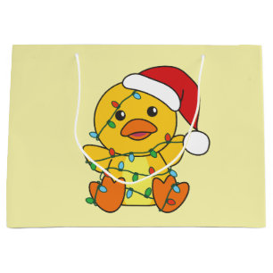 Duck Christmas Winter Animals Holiday Duck Large Gift Bag