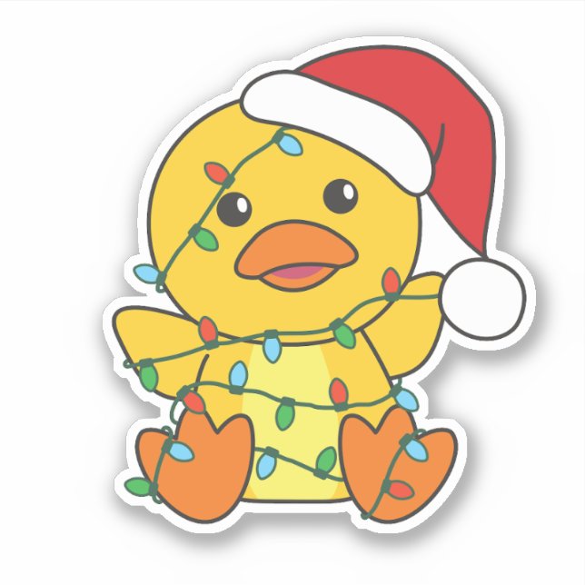 Duck Christmas Winter Animals Holiday Duck Sticker (Front)