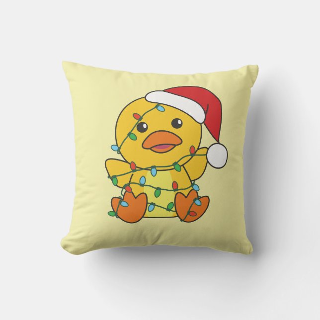 Duck Christmas Winter Animals Holiday Duck Throw Pillow (Front)