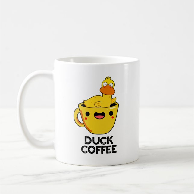 Duck Coffee Funny Drink Pun  Mug (Left)