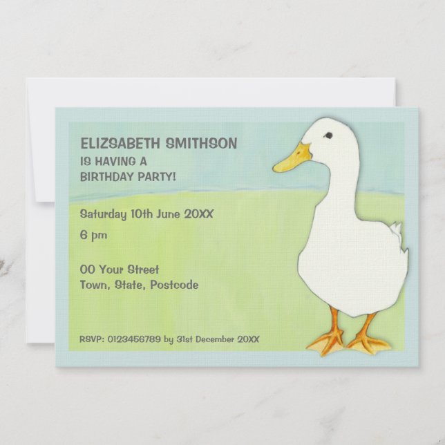 Duck Cool Birthday Party Invitation (Front)