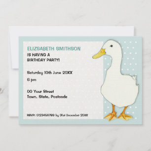 Duck Cool dots Birthday Party Invitation