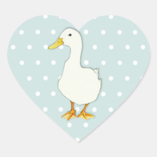 Duck Cool dots Heart Sticker