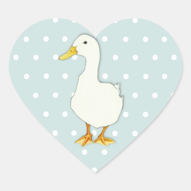 Duck Cool dots Heart Sticker (Front)