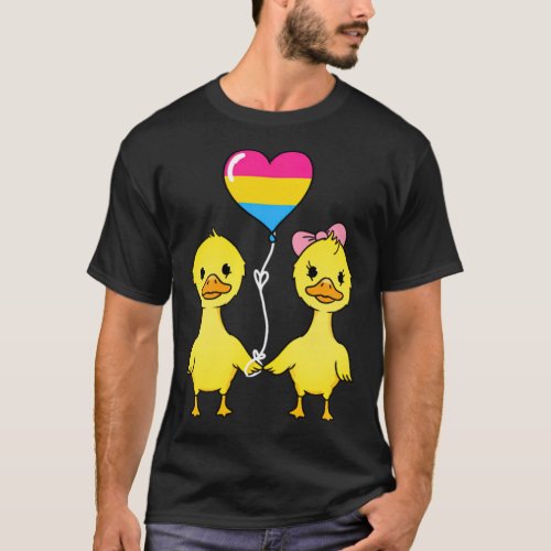 Duck Couple Pansexual golden retriever black labra T_Shirt